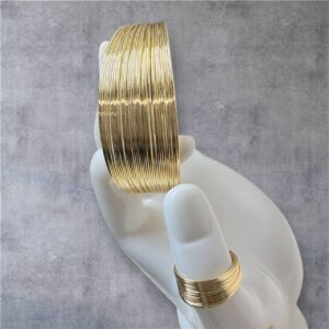 18K ITALIAN GOLD BANGLES WITH RINGS