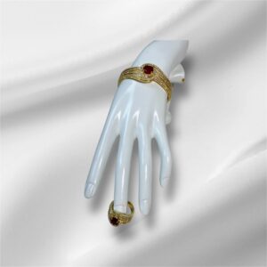 18K ITALIAN GOLD BANGLES WITH RINGS