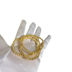 #147 GOLD TINY BALL BRACELETS (3pcs)