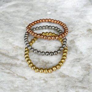 #152 3 TONE BALL BRACELETS (3pcs)
