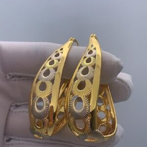 2 TONE LOOP EARRINGS