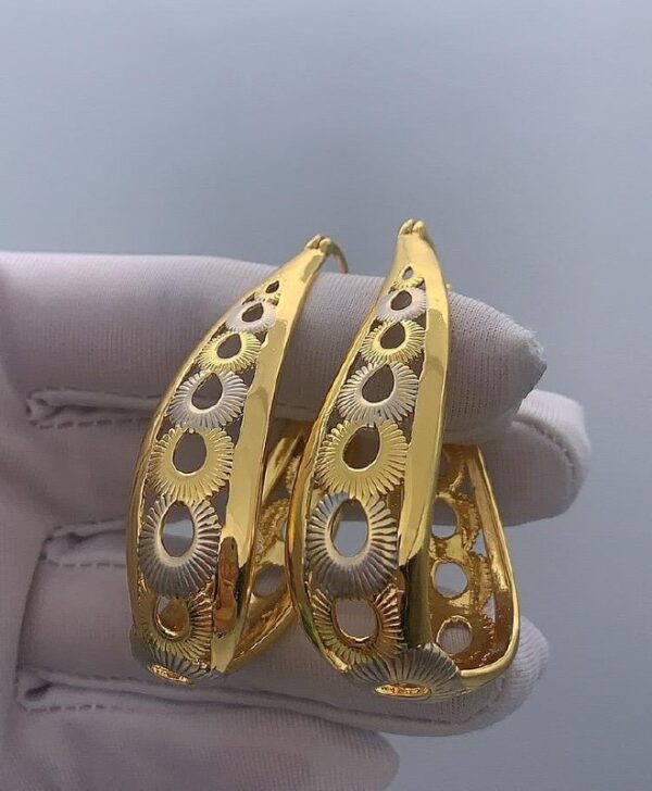 #168 2 TONE LOOP EARRINGS