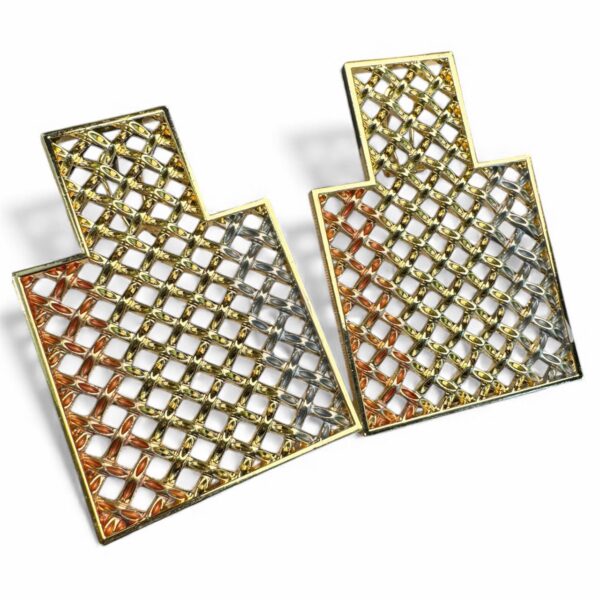 3 TONE CLIP EARRINGS