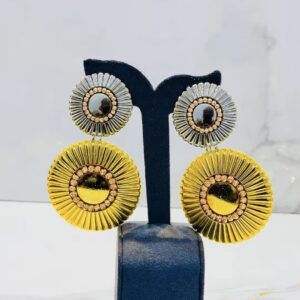2 TONE CLIP EARRINGS