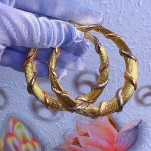 3 TONE ROUND LOOP EARRINGS