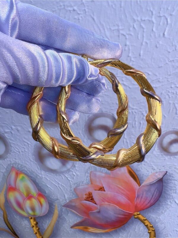 #182 3 TONE ROUND LOOP EARRINGS