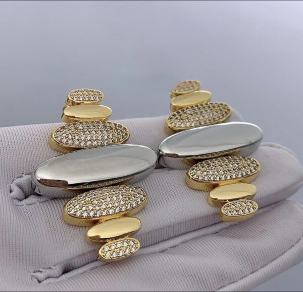 #184 2 TONE PIN EARRINGS