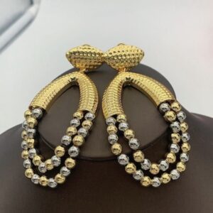 2 TONE BALL EARRINGS