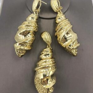 18K ITALIAN GOLD PALATED EARRINGS & PENDANT