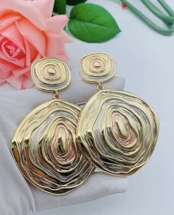 #236 18K ITALIAN 3 TONE EARRINGS