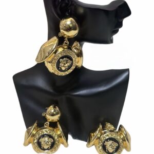 18K ITALIAN GOLD VERSACE EARRINGS & PENDANTS
