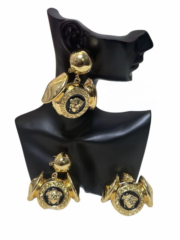 18K ITALIAN GOLD VERSACE EARRINGS & PENDANTS