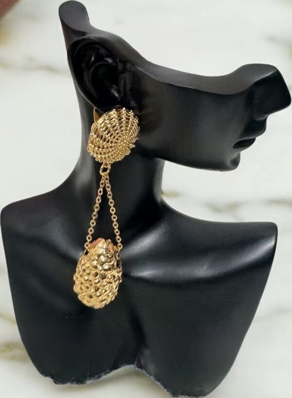 18K ITALIAN DROPPED CLIP EARRINGS