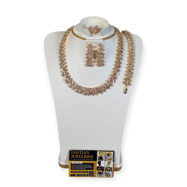 #69 ZIRCONIA GOLD TONE PARTY SET