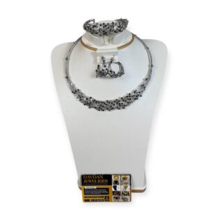 #72 ZIRCONIA WHITE GOLD TONE PARTY SET