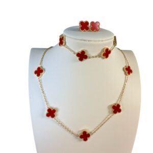 VCA (red tone 3pcs  )necklace