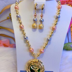 3Tone Necklace with earrings
