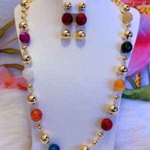 Multicolor Necklace With Earrings