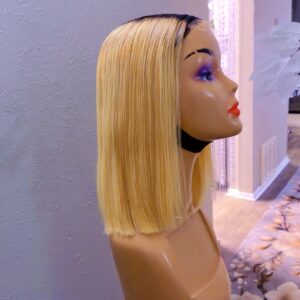 14’’ Vietnamese Bone Straight (2*6) black root & blonde