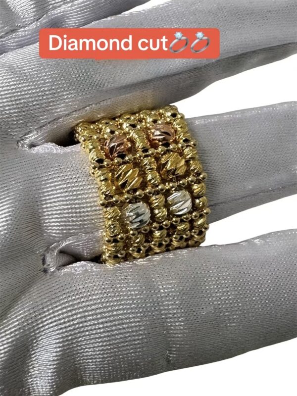 3Tone Diamond Cut Rings( One Size)