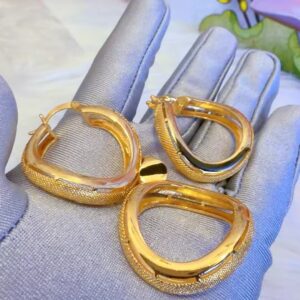 DJ015(Gold Loop Earrings & Pendants)