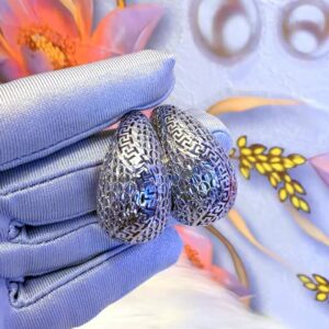 Italian white gold plated earrings