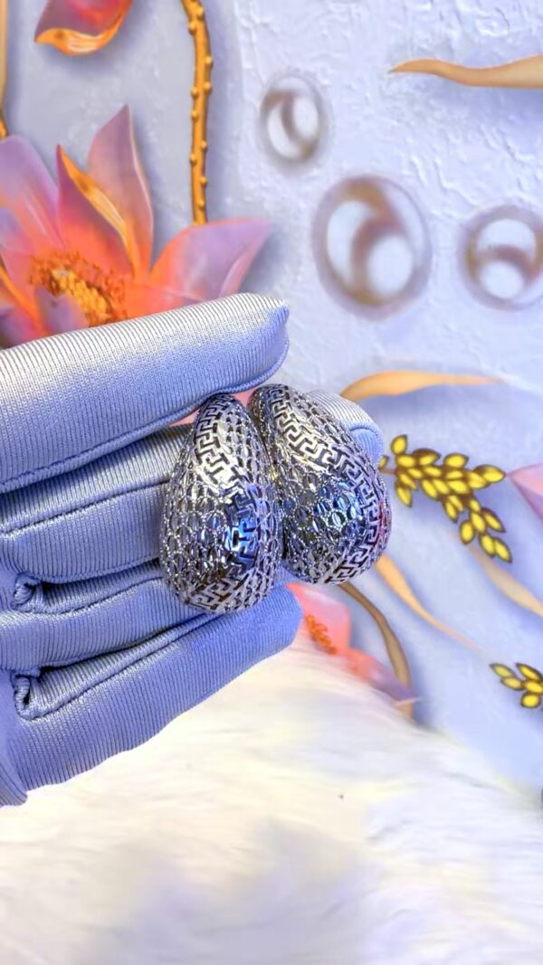 Italian white gold plated earrings