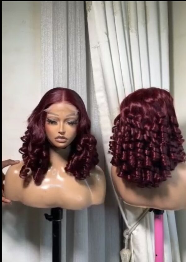 DL006(14’’SDD 5*5) Burgundy Bouncy Wig